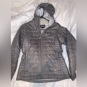 PATAGONIA silver nanopuff jacket with hood W medium